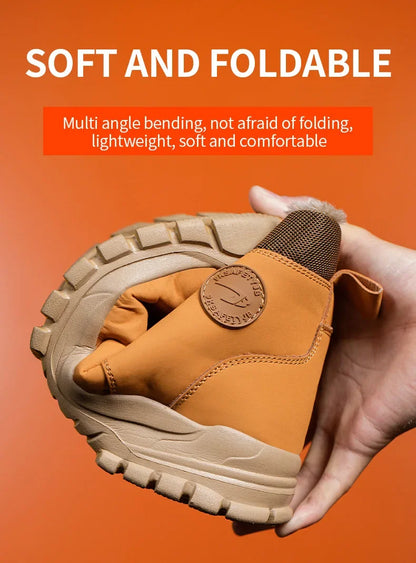 Botas de seguridad para el trabajo para hombre, cálidas y resistentes al agua, con punta de acero, para invierno, 2024