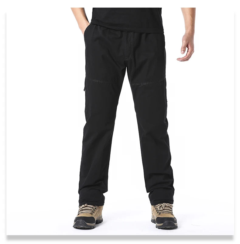 Pantalones cargo de algodón de alta calidad para hombre, pantalones tácticos informales con múltiples bolsillos para primavera y otoño, para acampar al aire libre, senderismo y trabajo.
