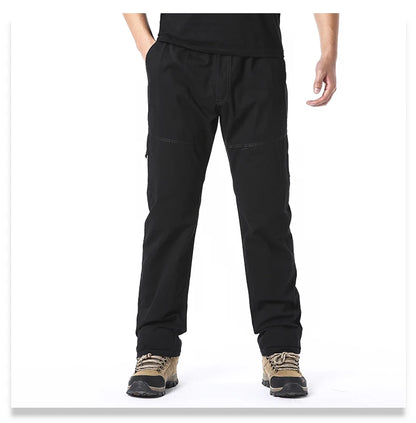 Pantalones cargo de algodón de alta calidad para hombre, pantalones tácticos informales con múltiples bolsillos para primavera y otoño, para acampar al aire libre, senderismo y trabajo.