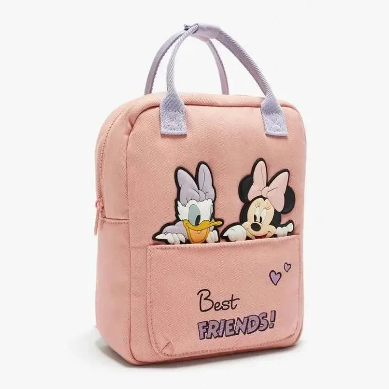 Mochila de moda con dibujos animados de Mickey Mouse de Disney, mochila escolar de lona de Minnie para mujer, mochila de gran capacidad a la moda, mochila para niñas