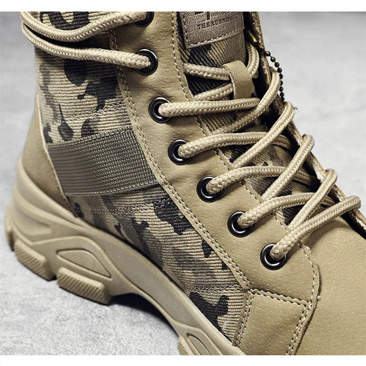 Botas militares para hombre y mujer, camuflaje, caqui, negro, caña alta, antideslizantes, tácticas, para mecánico, trabajo, escalada, zapatillas deportivas.