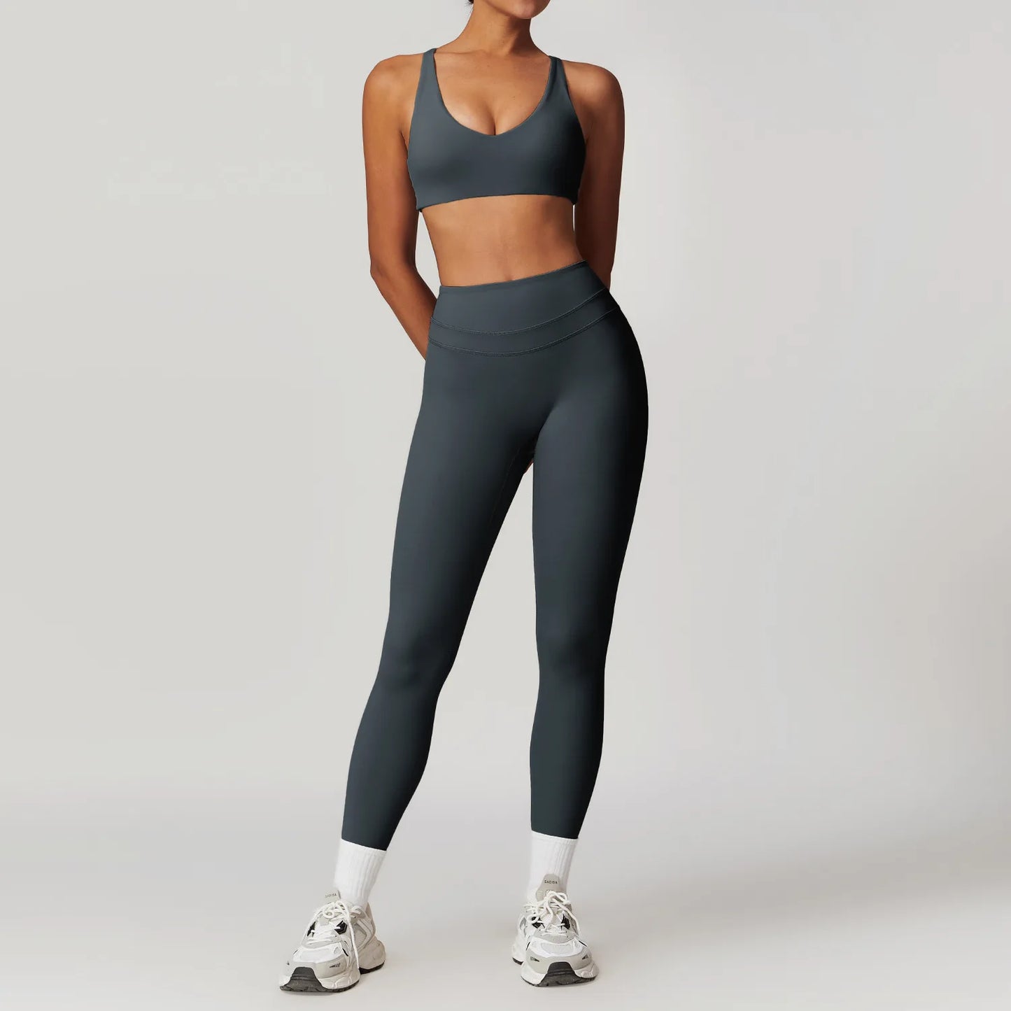 SWELTERING Conjunto de 2 piezas de ropa deportiva para mujer, conjunto de yoga, ropa deportiva para gimnasio, trajes de yoga, conjunto de fitness, chándales, sujetador deportivo, leggings para gimnasio
