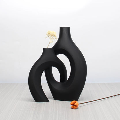 Un conjunto de jarrones artísticos de estilo bohemio, jarrones para decoración del hogar, la elección perfecta para la decoración del hogar y la oficina, adecuados para la sala de estar, el dormitorio y el mobiliario del centro de bodas.