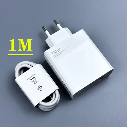 Cargador turbo original Xiaomi de 120 W, carga rápida tipo C, 6 A, adaptador de corriente, cable USB para Mi 13 Ultra, 12T Pro, 11T, RedMi Note 13