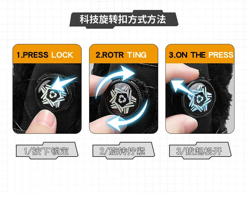 Botas de nieve impermeables para hombre, con entresuela, cálidas, para exteriores, antideslizantes y resistentes a la abrasión.