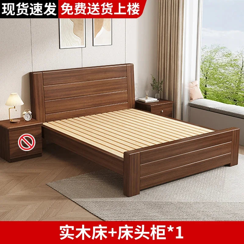 Cama de madera con almacenamiento, económica, elegante, bonita, de lujo, tamaño completo, con base de cama, tamaño queen, para el hogar, accesorios para el hogar