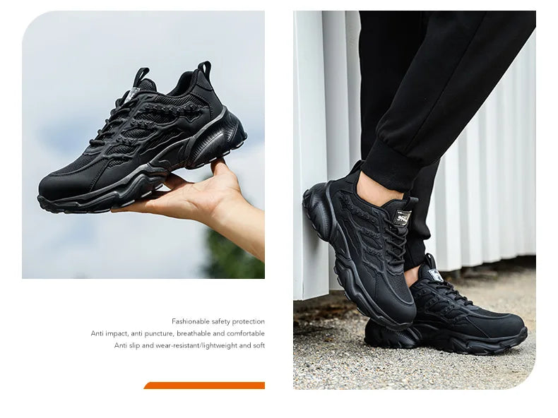 Zapatos de seguridad para hombre, ligeros, protectores, zapatillas de trabajo, calzado ligero y transpirable, zapatos de trabajo antiperforación.