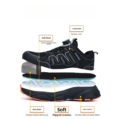 Calzado de seguridad laboral para hombre, resistente a impactos y perforaciones, con puntera de acero, tejido ligero y protección Flykned.