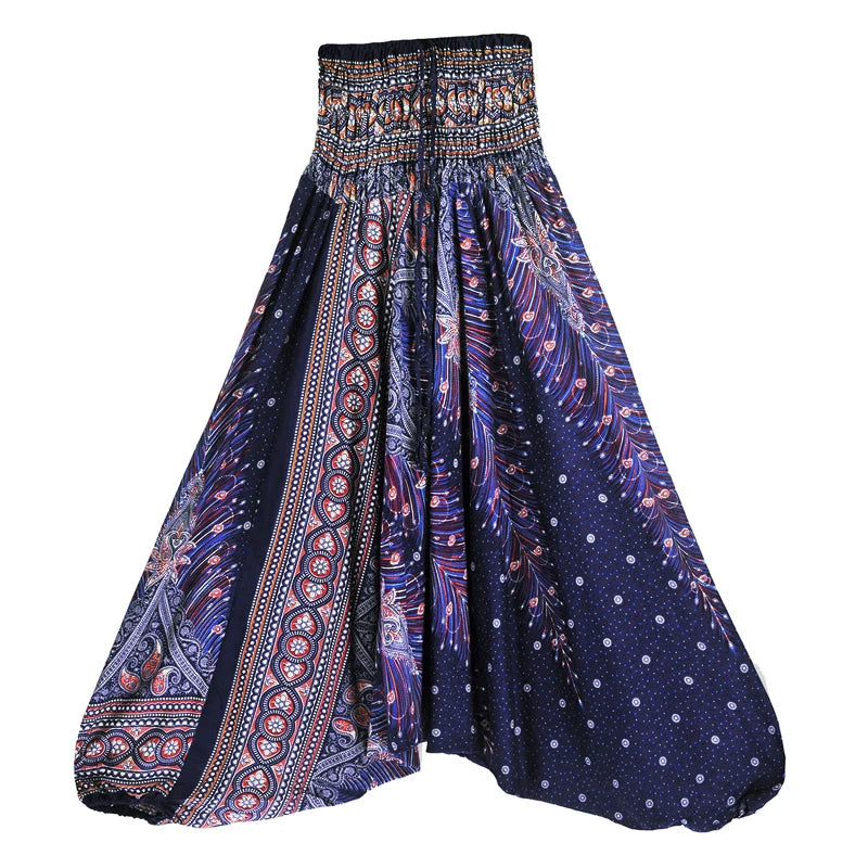 Bohemian Pants Women Pantalones Mujer Hippie High Waist Rayon Harem Baggy Boho Yoga Beach Wear Pour Femme Calca Feminina Printed