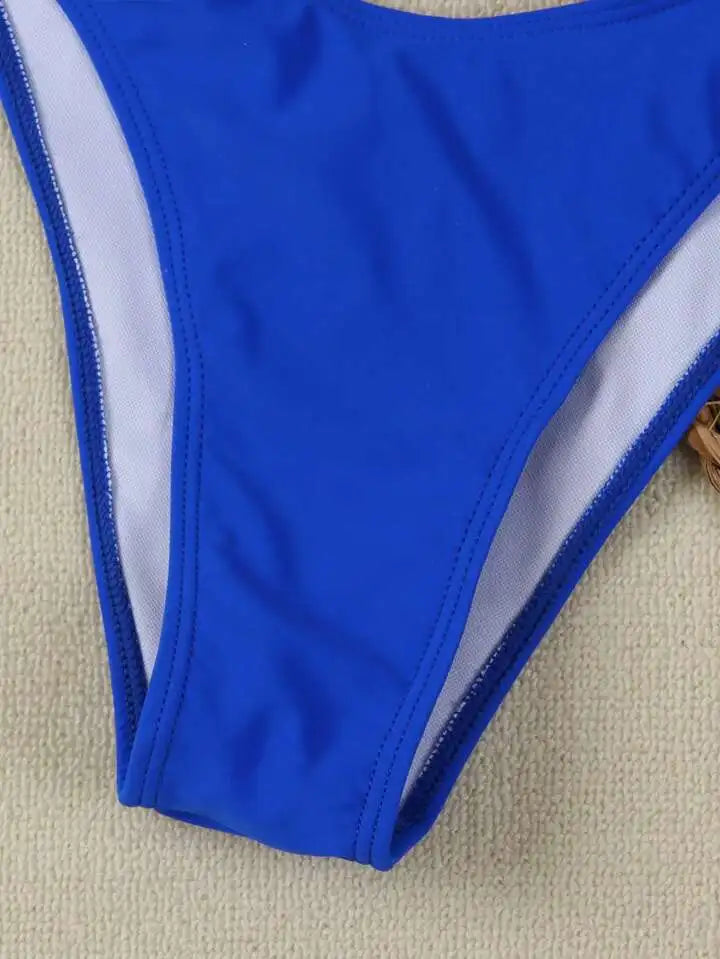 Conjuntos de bikini sin tirantes para mujer, traje de baño de dos piezas con efecto push up, bañadores sexys de color liso, ropa de playa sin espalda para mujer