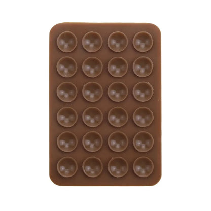Ventosa de silicona multifuncional para teléfono, con adhesivo de goma y base fija, 24 ventosas cuadradas.