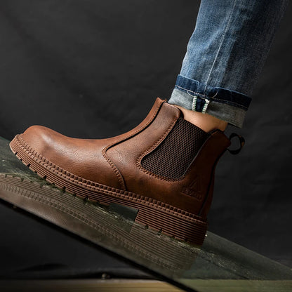 Zapatos de seguridad antideslizantes para hombre, botas de trabajo con puntera de acero, calzado de protección indestructible, botas de construcción antiaplastamiento, impermeables.
