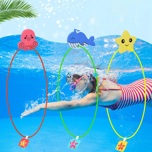 Aros de natación Deportes acuáticos Anillos de piscina con peso subacuático Natación a través de anillos Natación a través de anillos Anillos de buceo para niños y niñas