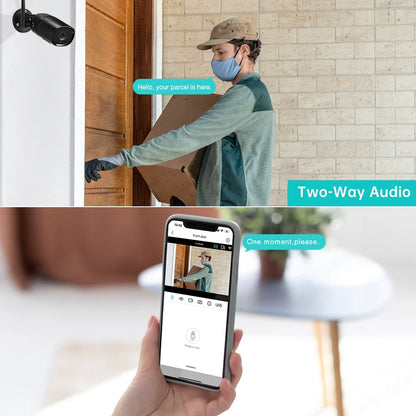 Cámara IP HD Abuntu de 5 MP con audio de 4 MP, compatible con H.265, ONVIF, detección humana por IA y Wi-Fi. Compatible con la aplicación ICSEE/XMeye.