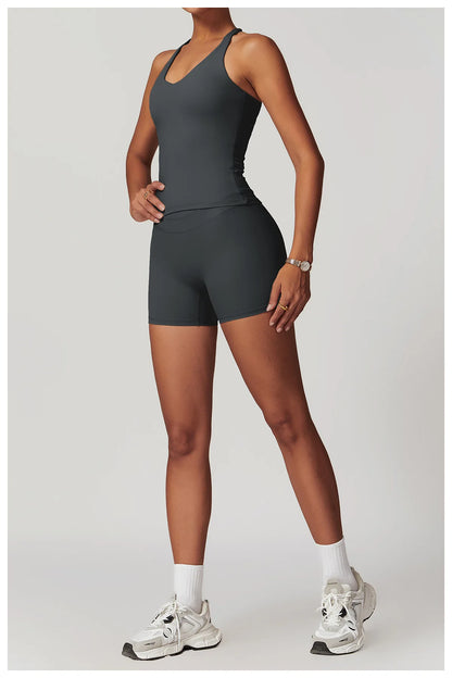 SWELTERING Conjunto de 2 piezas de ropa deportiva para mujer, conjunto de yoga, ropa deportiva para gimnasio, trajes de yoga, conjunto de fitness, chándales, sujetador deportivo, leggings para gimnasio