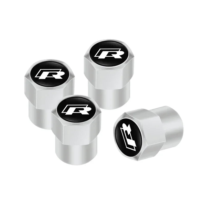 Tapones de válvula de neumático de metal para coche, accesorios antipolvo para Volkswagen Magotan R-Line Touran GTI Bora Lavida Arteon