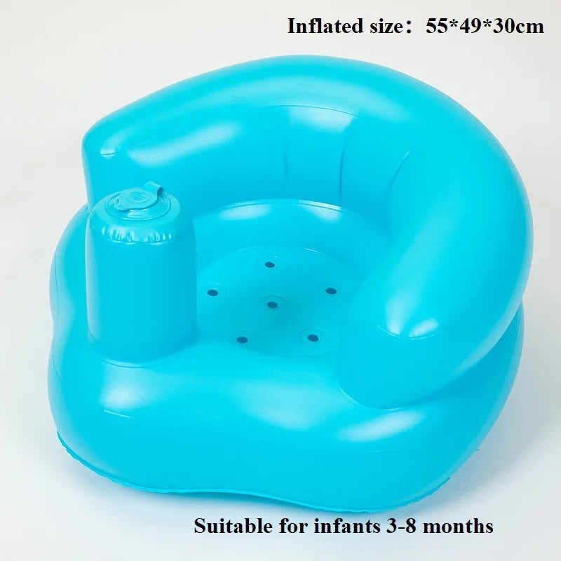 Asiento inflable para bebé con bomba de aire incorporada, silla de apoyo para la espalda para bebés de 0 a 3 años, silla de ducha portátil, asiento de suelo