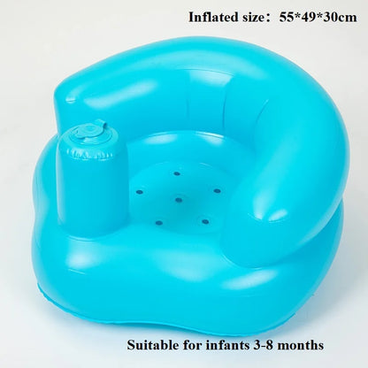 Asiento inflable para bebé con bomba de aire incorporada, silla de apoyo para la espalda para bebés de 0 a 3 años, silla de ducha portátil, asiento de suelo