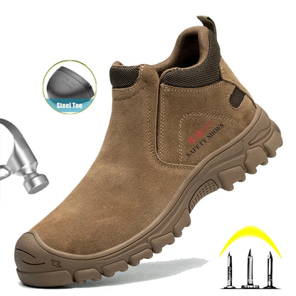 Zapatos de seguridad para hombre con puntera de acero, transpirables, suaves, antideslizantes, botas de trabajo protectoras, calzado cómodo para hombre, aislamiento 6KV.