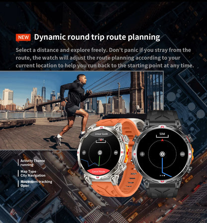Reloj inteligente con GPS para hombre, pulsera deportiva con control del ritmo cardíaco, Bluetooth, llamadas, 530 mAh, resistente al agua hasta 3 ATM, 2025