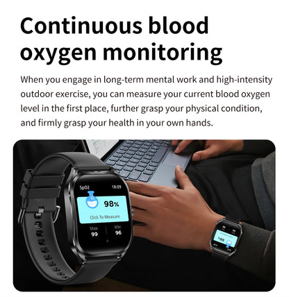 Reloj inteligente FOXBOX para mujer, con pantalla curva 3D, Bluetooth, llamadas, deportivo, resistente al agua, monitor de salud, para hombre y mujer.