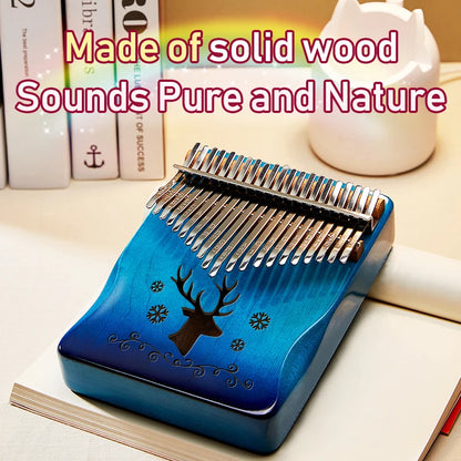 Piano de pulgar Kalimba de 21 teclas con diseño de ciervo: ideal para principiantes, regalo de cumpleaños perfecto, accesorios de piano, regalo de piano.