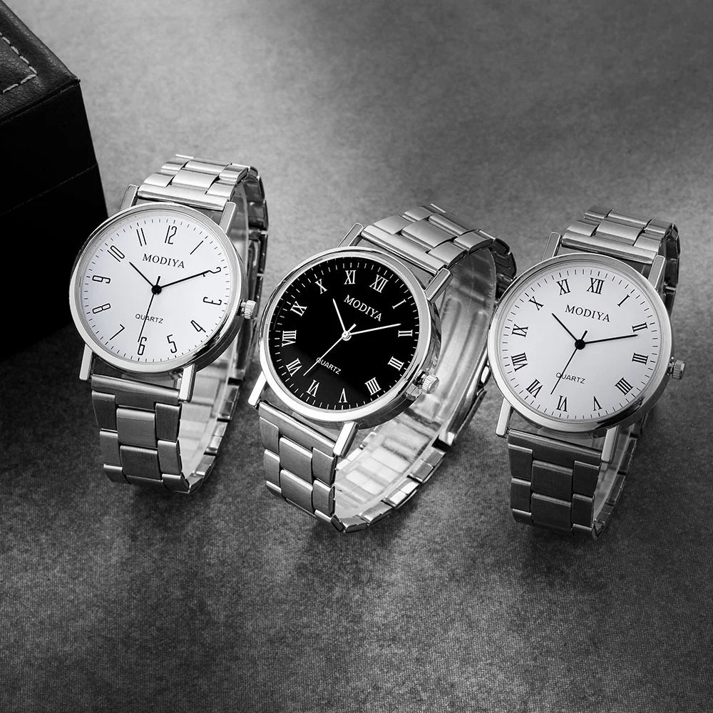 Relojes de moda para hombre, reloj deportivo informal de cuarzo con correa de acero para hombre, reloj Masculino