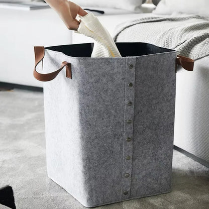 Cesta de fieltro para guardar ropa, juguetes, organizar, contenedor, moderna, sencilla, de lujo, artística, para decoración de habitaciones.
