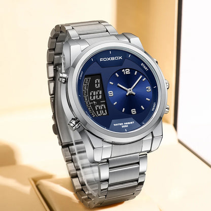 LIGE - Reloj digital de moda para hombre, deportivo, informal, resistente al agua, de cuarzo, cronógrafo de lujo, marca FOXBOX
