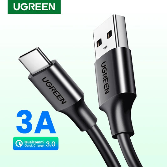 Cable USB C UGREEN tipo C, cable USB de carga rápida 3A para iPhone 15, Samsung S23, Xiaomi 11 Pro, cable de carga de datos USB C