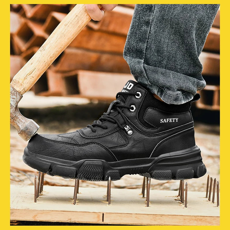 Zapatos de trabajo de seguridad unisex con puntera de acero, transpirables, antiaplastamiento, antipinchazos, calzado de protección laboral para hombres y mujeres, zapatillas, botas de seguridad.
