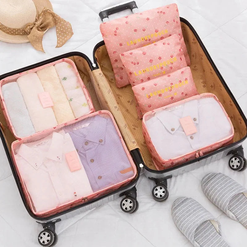 6 bolsas organizadoras de viaje, organizadoras de maletas portátiles, bolsas de viaje para mujeres, organizadoras de equipaje, bolsas para ropa y zapatos.