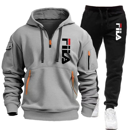 Conjuntos de ropa deportiva para hombre para otoño e invierno 2025, ropa de marca de moda, conjuntos de ropa deportiva y ropa deportiva de manga larga de gran tamaño.