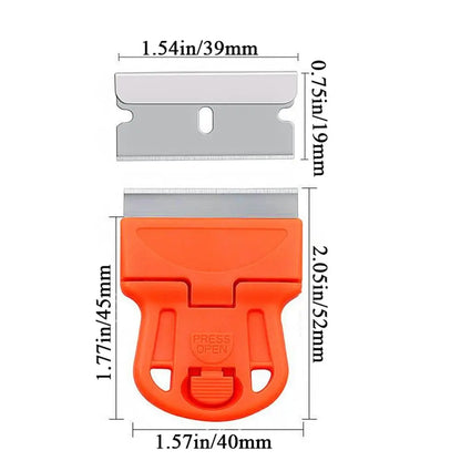 Mini raspador de plástico con cuchilla de acero para quitar pegatinas de coche, limpiador unilateral para SUV