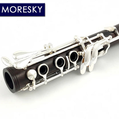 Clarinete MORESKY Sib Madera Ébano Plateado 17 Llaves Granadilla Sib Klarnet M601