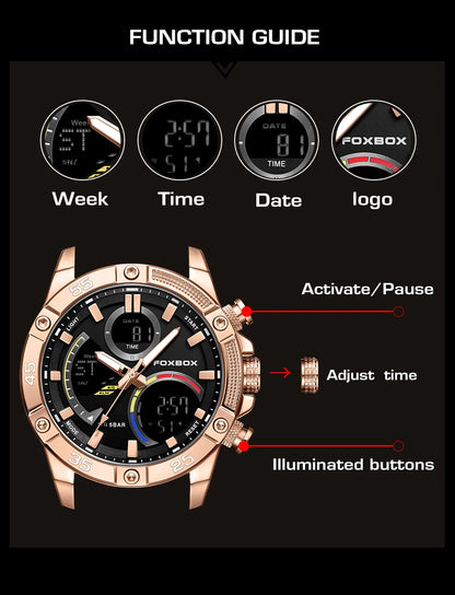 Relojes militares de moda para hombre LIGE, reloj cronógrafo deportivo original de lujo para hombre, reloj de cuarzo resistente al agua, reloj de pulsera digital