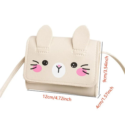 Accesorios para niños, bolso bandolera pequeño con diseño de conejo, bolso bandolera pequeño para niñas, monedero pequeño con dibujos animados para niños y niñas.