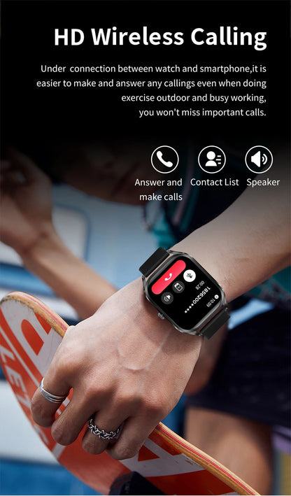 Reloj inteligente FOXBOX para mujer, con pantalla curva 3D, Bluetooth, llamadas, deportivo, resistente al agua, monitor de salud, para hombre y mujer.