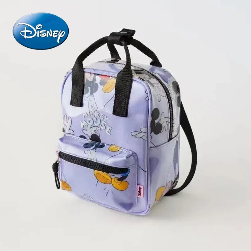 Mochila de moda con dibujos animados de Mickey Mouse de Disney, mochila escolar de lona de Minnie para mujer, mochila de gran capacidad a la moda, mochila para niñas