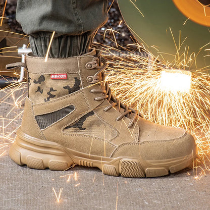 Zapatillas indestructibles, zapatos de seguridad con puntera de acero, resistentes a perforaciones, botas tácticas
