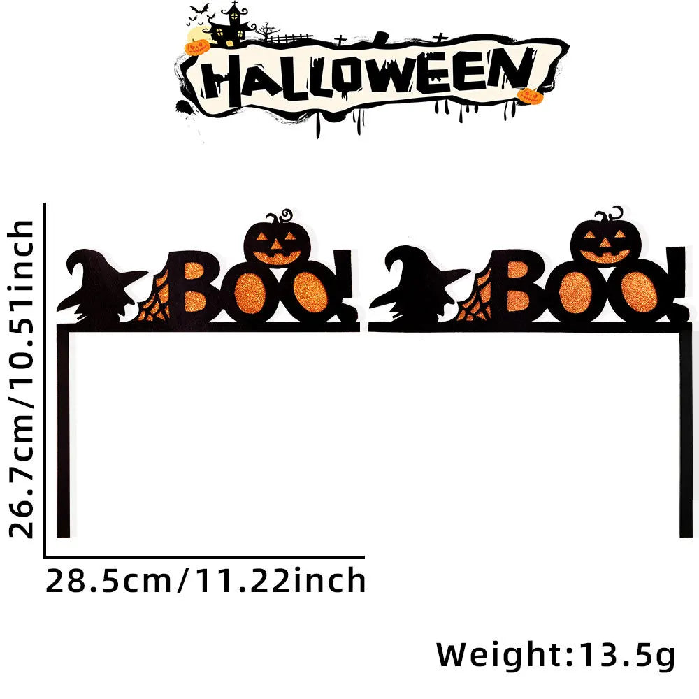 Decoración de Halloween para marcos de puertas, murciélagos, calabazas, telarañas, letrero para esquinas de puertas y ventanas, decoración de Halloween para el hogar, pegatinas para esquinas 2024