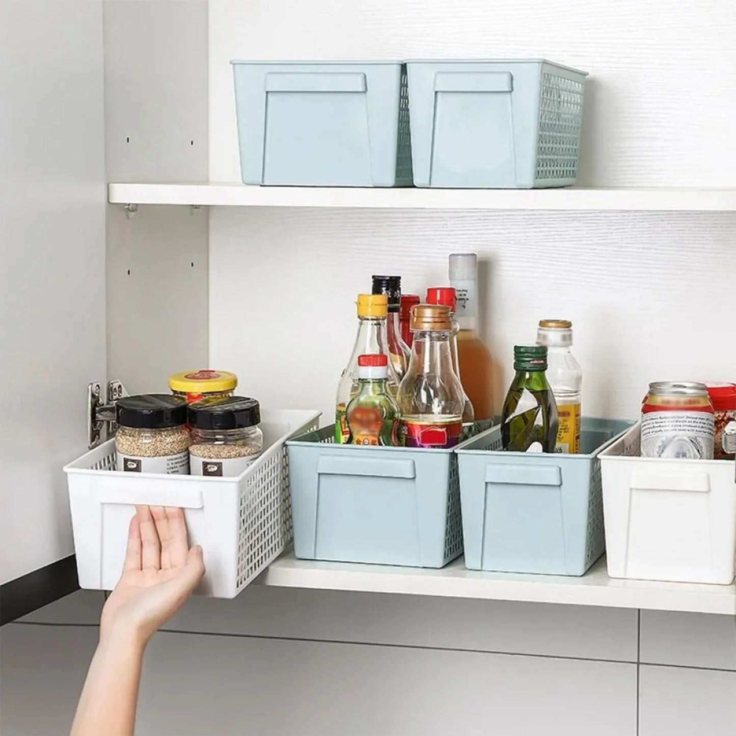 Cesta de almacenamiento para el hogar, cesta de organización moderna clásica, base antideslizante, fácil de desmontar, adecuada para cocina y baño.