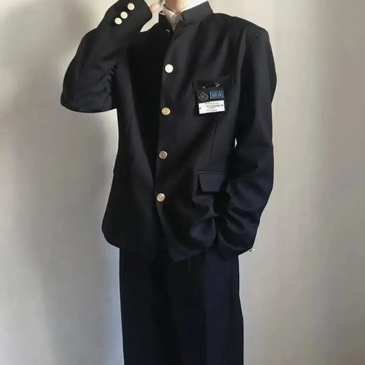 Traje de estilo japonés de cuello alto estilo preppy para hombre y mujer, nuevo estilo occidental, chaqueta, uniforme escolar, primavera y otoño.