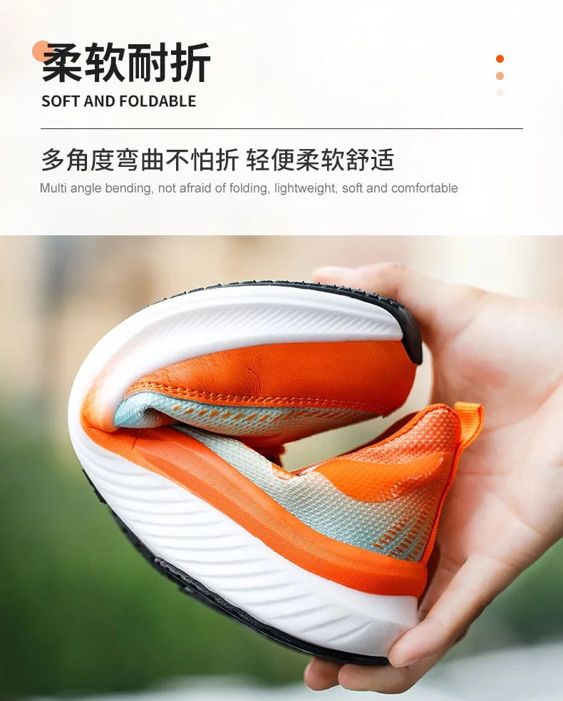 Nuevo calzado de seguridad para hombre, de cuatro estaciones, con puntera de acero antiaplastamiento y antiperforación, suela blanda antideslizante, para trabajo.