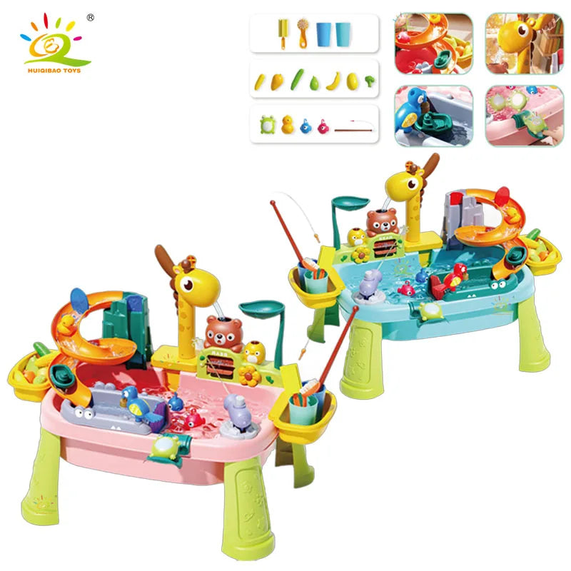 Juguetes de cocina para niños, eléctricos, divertidos, para jugar con agua, lavar platos, pescar, juegos de rol para el hogar, juguetes educativos para bebés.