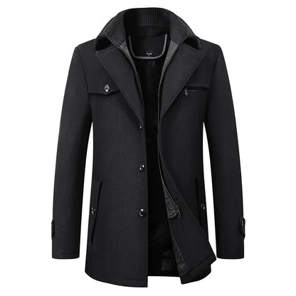 Abrigo de lana para hombre, nuevo modelo 2023, informal, de negocios, a la moda, grueso, cálido, extra moderno, chaqueta de moda fluida.