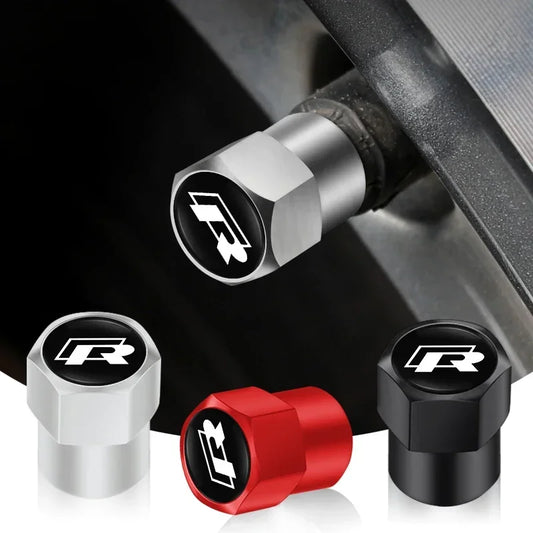 Tapones de válvula de neumático de metal para coche, accesorios antipolvo para Volkswagen Magotan R-Line Touran GTI Bora Lavida Arteon