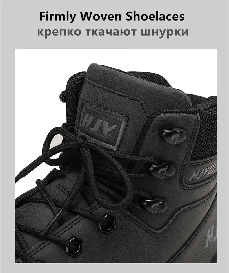 Botas altas de cuero para hombre, transpirables, para combate en el desierto, para exteriores, antideslizantes, para senderismo, motociclistas, botines de trabajo