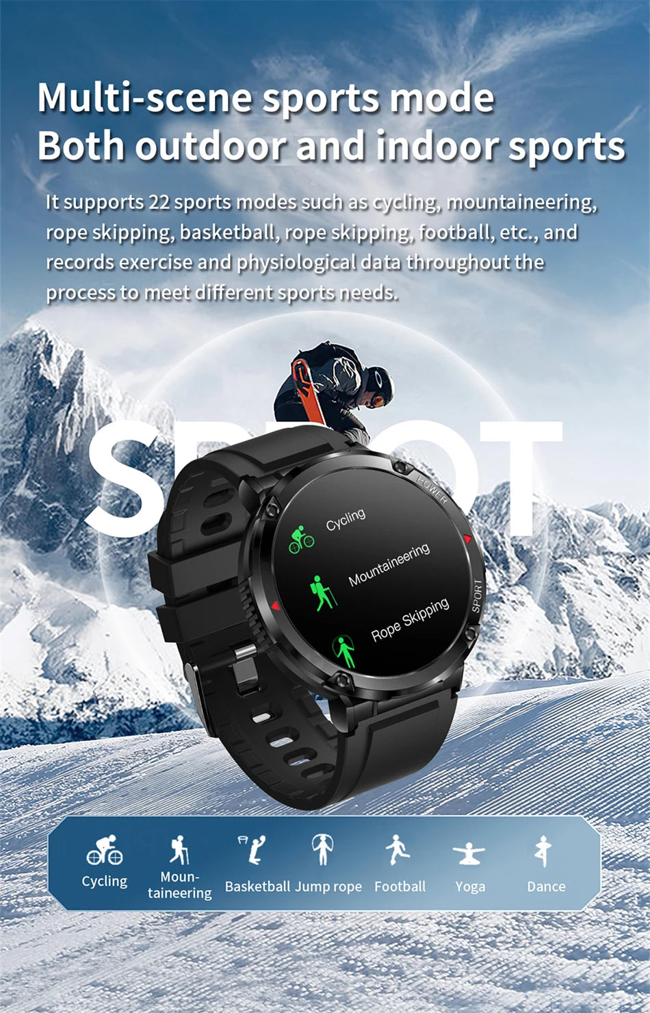 Reloj inteligente LIGE con batería grande de 600 mAh para hombre, reloj inteligente deportivo resistente al agua con llamadas Bluetooth y pantalla AMOLED.