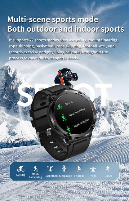 Reloj inteligente LIGE con batería grande de 600 mAh para hombre, reloj inteligente deportivo resistente al agua con llamadas Bluetooth y pantalla AMOLED.